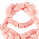 Polymeer tube kralen 6mm - Vintage pink